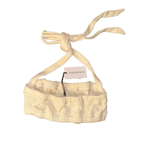 Revolve WeWoreWhat Women's Summer Halter Neck Tie Bra Top Size M Cream N… - Picture 5 of 7